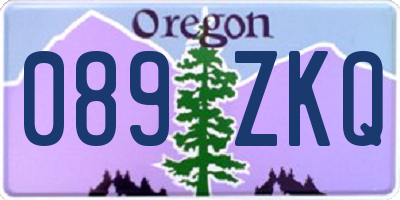 OR license plate 089ZKQ