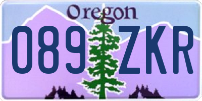 OR license plate 089ZKR