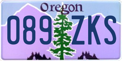 OR license plate 089ZKS