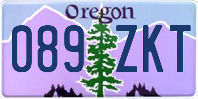 OR license plate 089ZKT