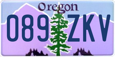 OR license plate 089ZKV