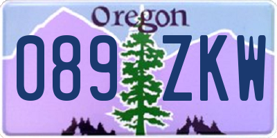 OR license plate 089ZKW