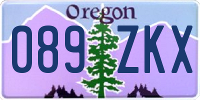 OR license plate 089ZKX
