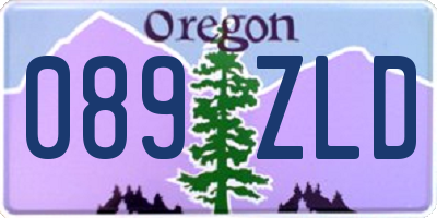 OR license plate 089ZLD