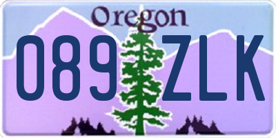 OR license plate 089ZLK