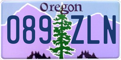 OR license plate 089ZLN