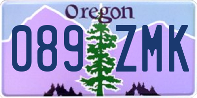 OR license plate 089ZMK
