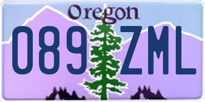 OR license plate 089ZML
