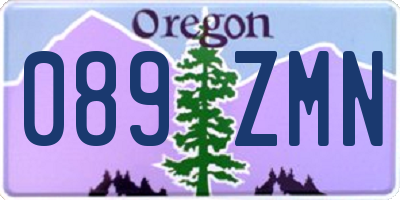 OR license plate 089ZMN
