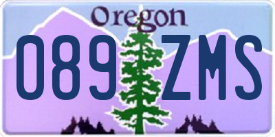 OR license plate 089ZMS