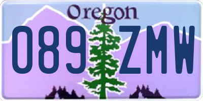 OR license plate 089ZMW