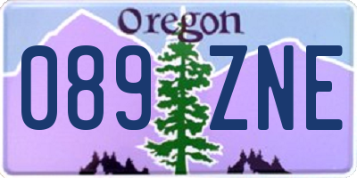 OR license plate 089ZNE