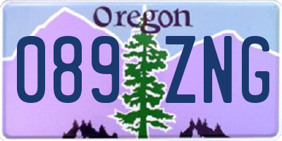 OR license plate 089ZNG