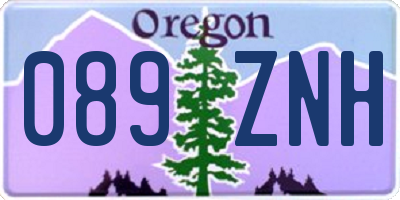 OR license plate 089ZNH