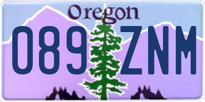 OR license plate 089ZNM