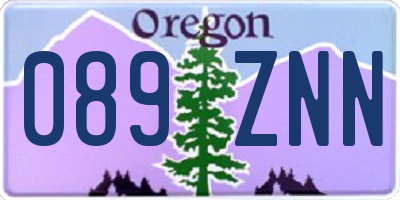 OR license plate 089ZNN