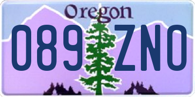 OR license plate 089ZNO