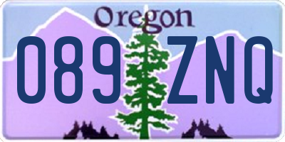 OR license plate 089ZNQ
