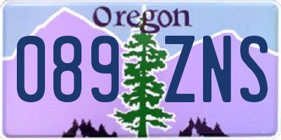 OR license plate 089ZNS