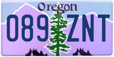 OR license plate 089ZNT