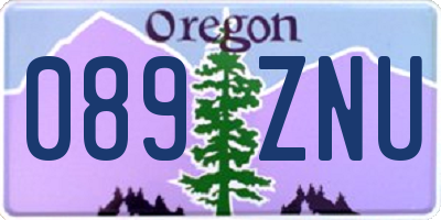 OR license plate 089ZNU
