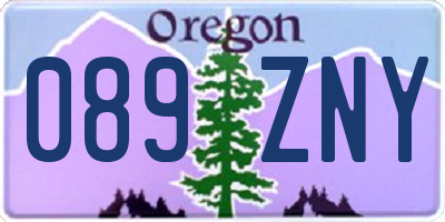OR license plate 089ZNY