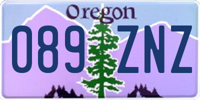 OR license plate 089ZNZ