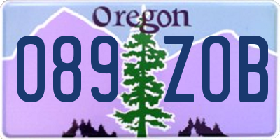 OR license plate 089ZOB