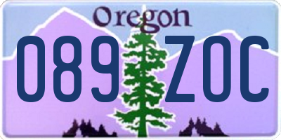 OR license plate 089ZOC