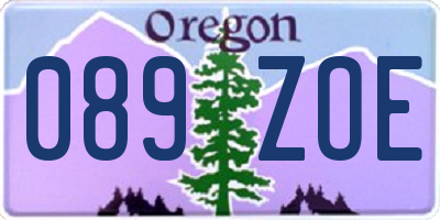 OR license plate 089ZOE