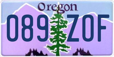 OR license plate 089ZOF