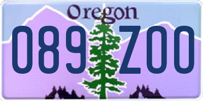 OR license plate 089ZOO