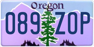 OR license plate 089ZOP