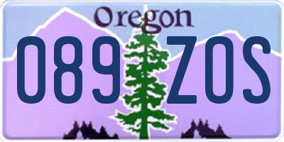 OR license plate 089ZOS