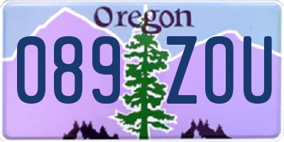 OR license plate 089ZOU