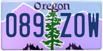 OR license plate 089ZOW
