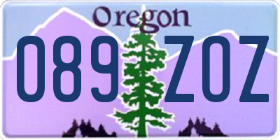OR license plate 089ZOZ