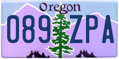 OR license plate 089ZPA