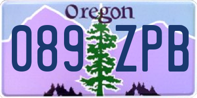 OR license plate 089ZPB