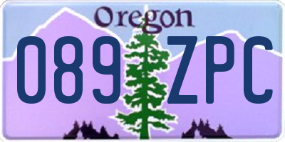 OR license plate 089ZPC
