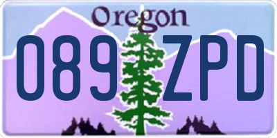 OR license plate 089ZPD