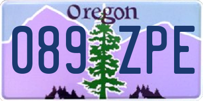 OR license plate 089ZPE