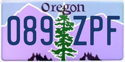 OR license plate 089ZPF