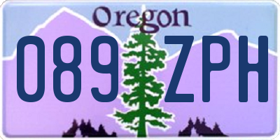 OR license plate 089ZPH