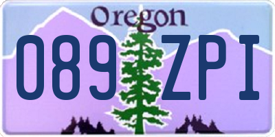 OR license plate 089ZPI