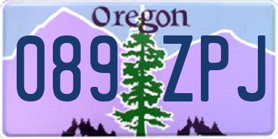 OR license plate 089ZPJ