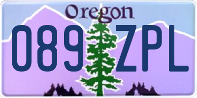 OR license plate 089ZPL