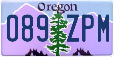 OR license plate 089ZPM