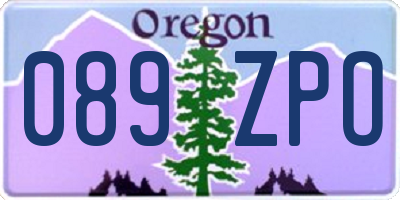 OR license plate 089ZPO