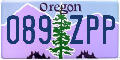 OR license plate 089ZPP